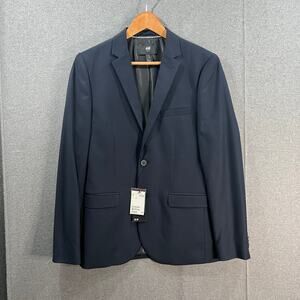 H&M Mens Slim Fit Suit Navy Size38R